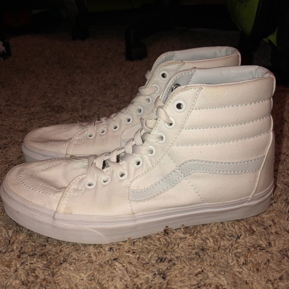 White Canvas Sk8 High Vans